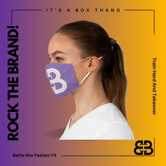 Purple Battle Box Fabric Face Mask