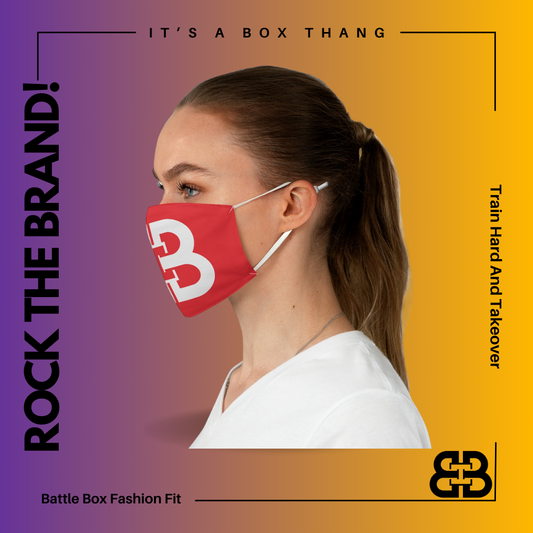 Red Battle Box Fabric Face Mask