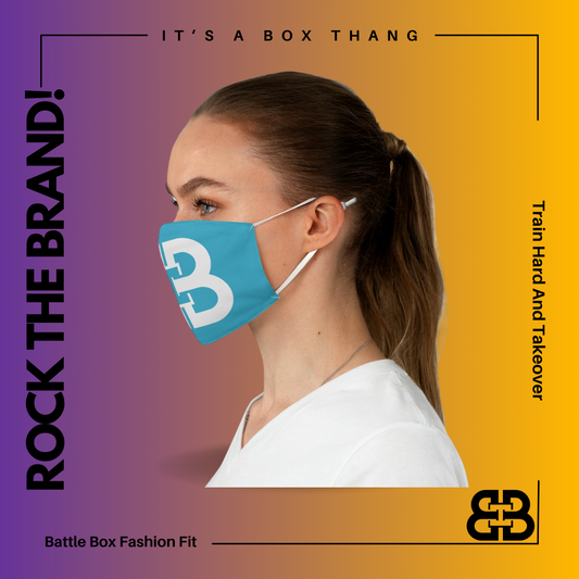 Teal Battle Box Fabric Face Mask