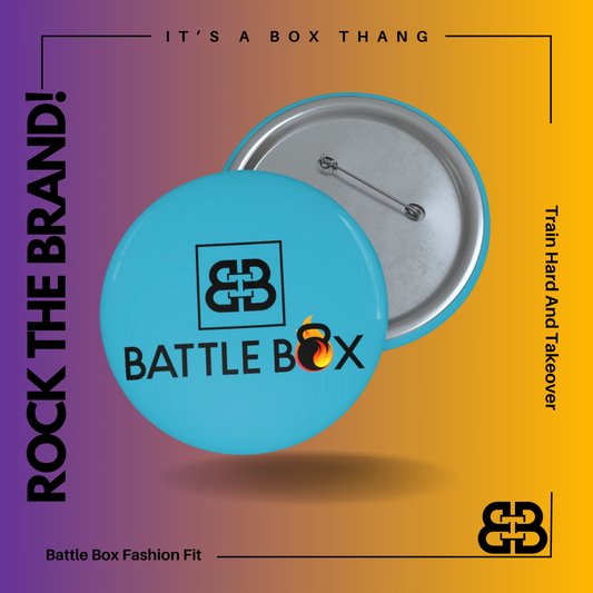 Teal Battle Box Pin Button