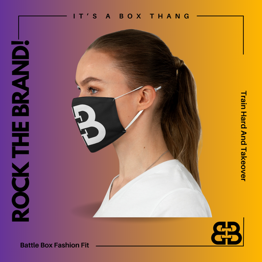 Black Battle Box Fabric Face Mask