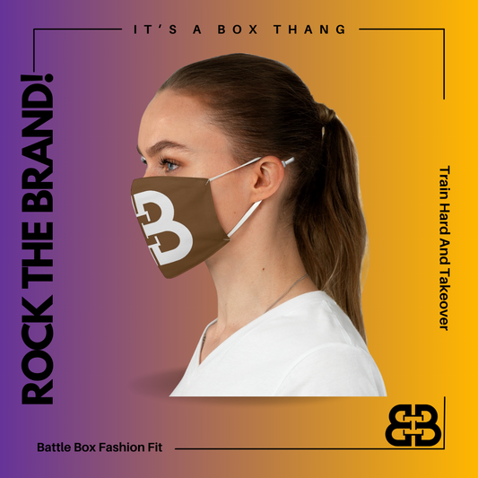 Brown Battle Box Fabric Face Mask