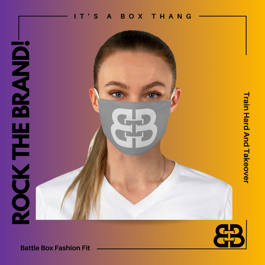 Gray Battle Box Fabric Face Mask