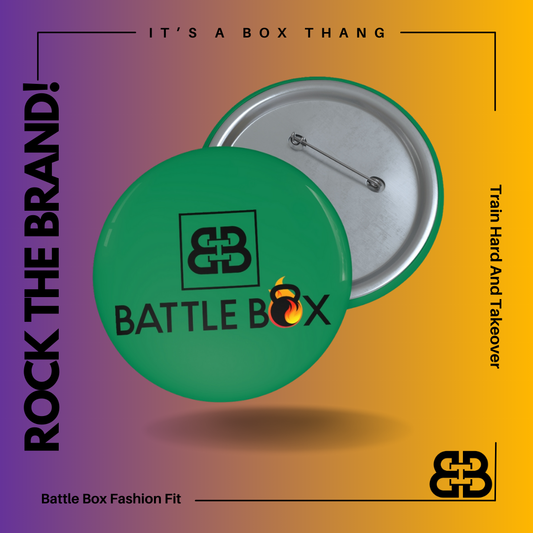 Green Battle Box Pin Button