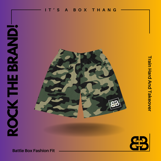 Battle Box BB Green Camo Basketball Shorts