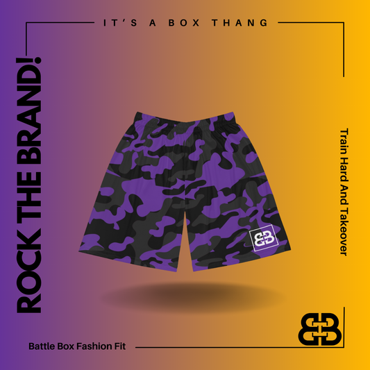Battle Box BB Purple Camo Basketball Shorts