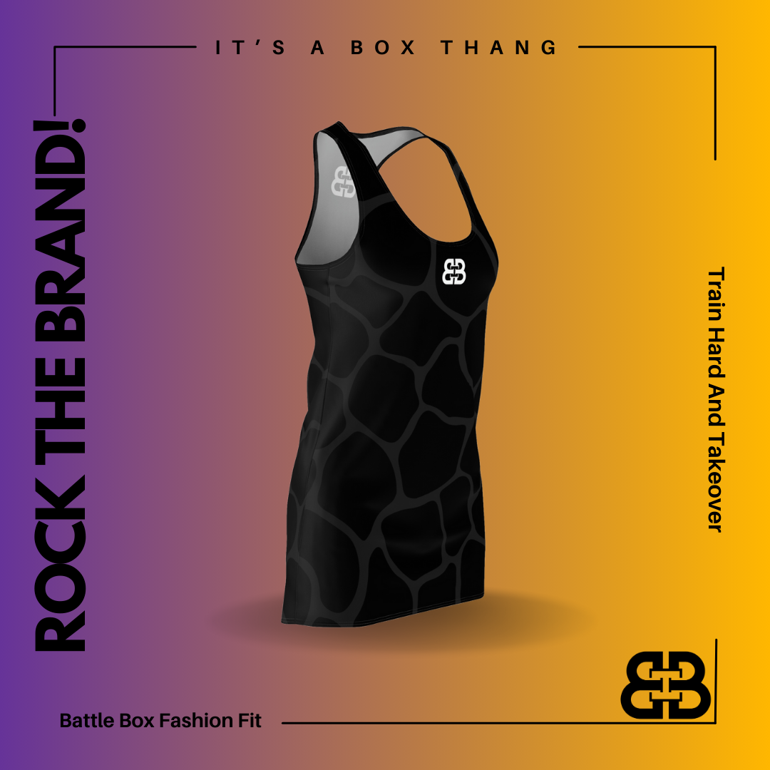 Battle Box Black Gray Cobble Tunic Racerback Top-CB