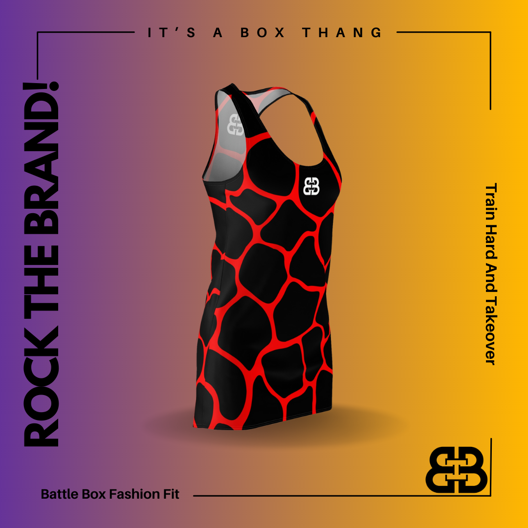 Battle Box Black Red Cobble Tunic Racerback Top-CB
