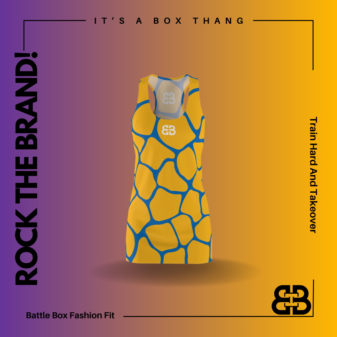 Battle Box Gold Blue Cobble Tunic Racerback Top-CB