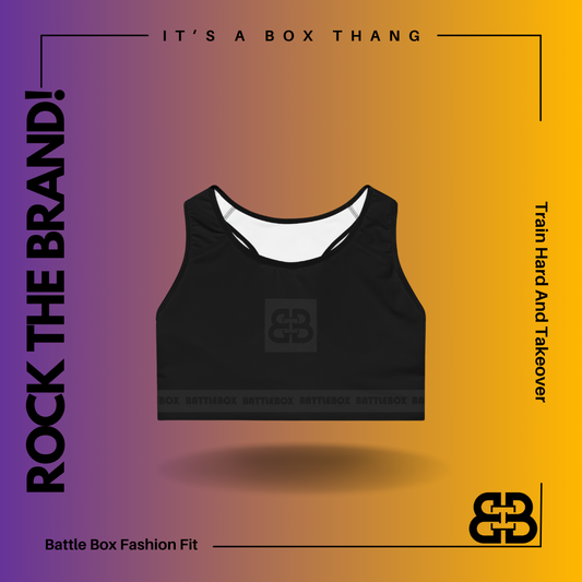 Battle Box Black/Gray Sports Bra-T7