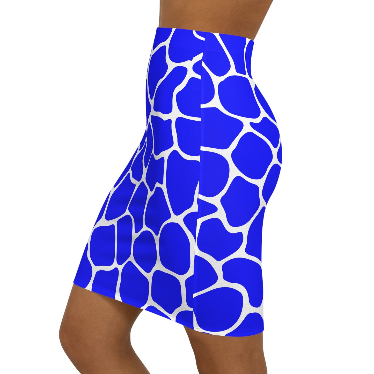 Battle Box Women's Blue White Cobble Mini Skirt-U6