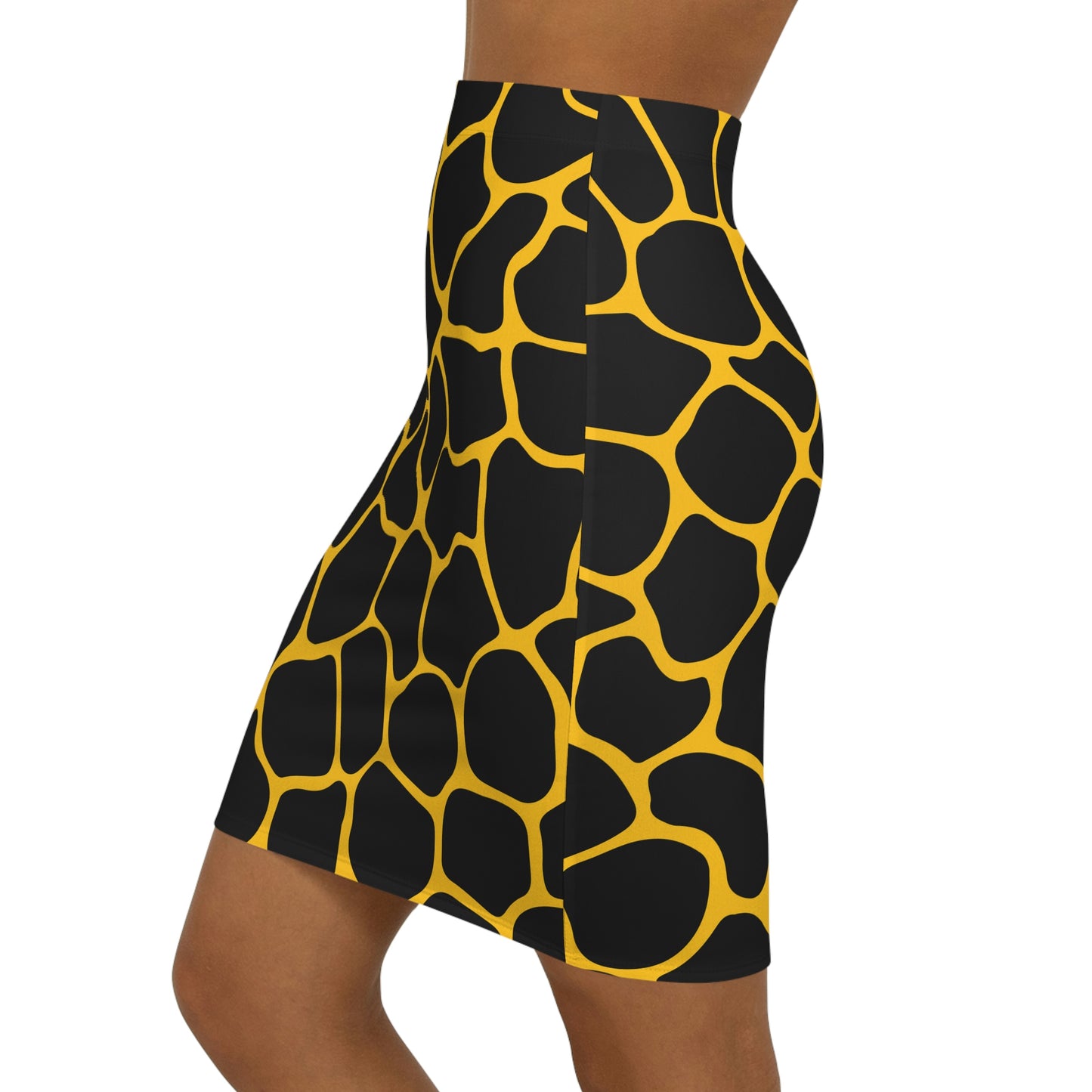 Battle Box Women's Black Yellow Cobble Mini Skirt-U6