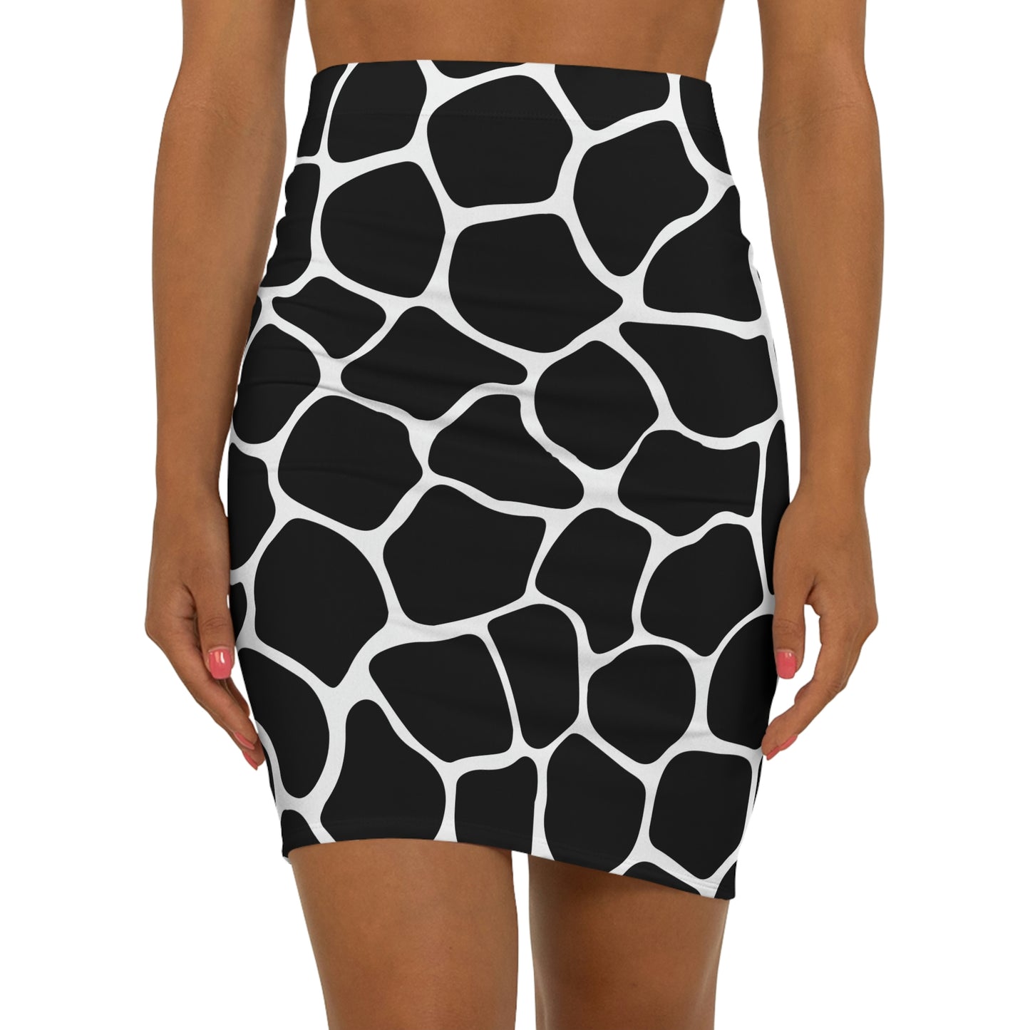 Battle Box Women's Black White Cobble Mini Skirt-U6