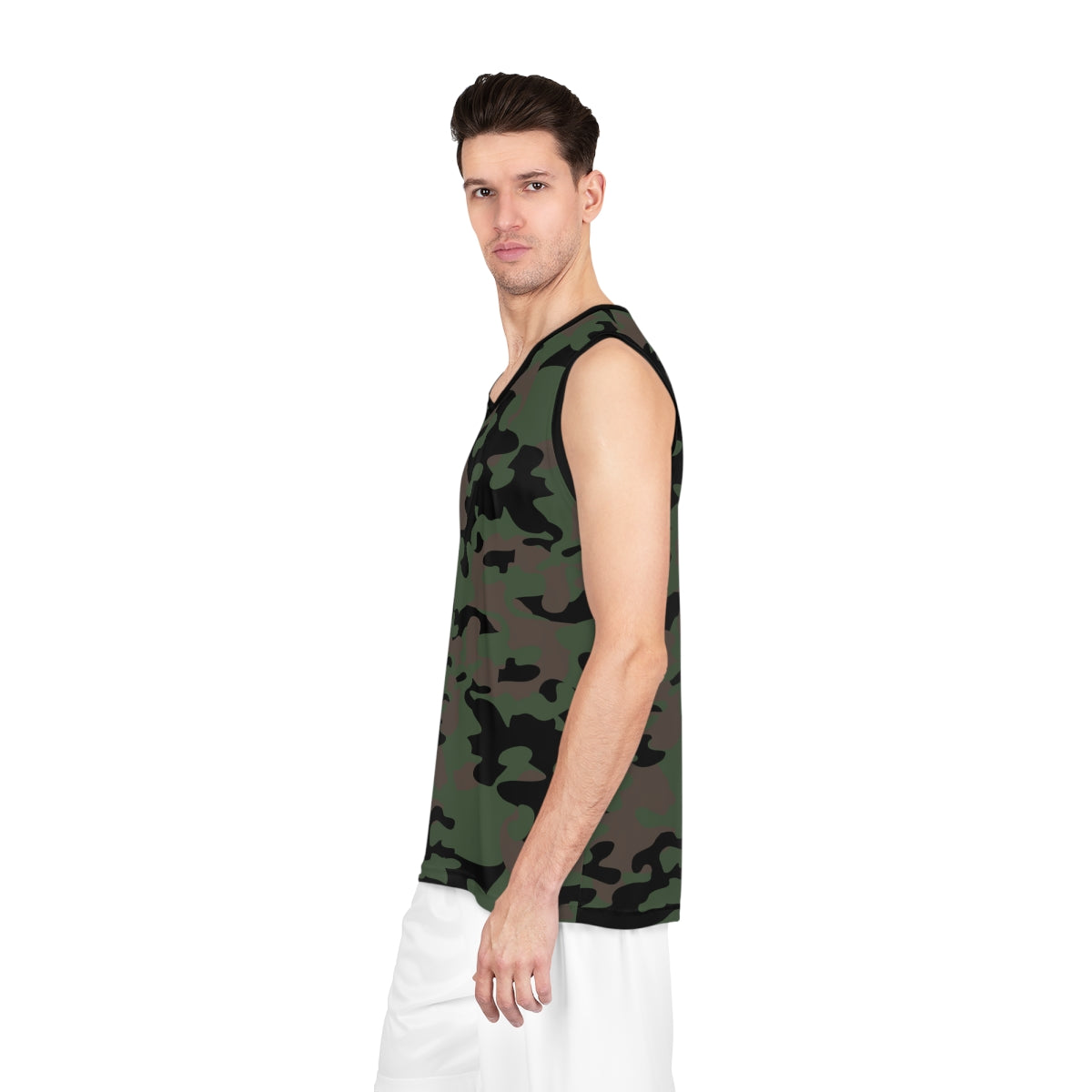 Battle Box Brown Green Camo Basketball Jersey