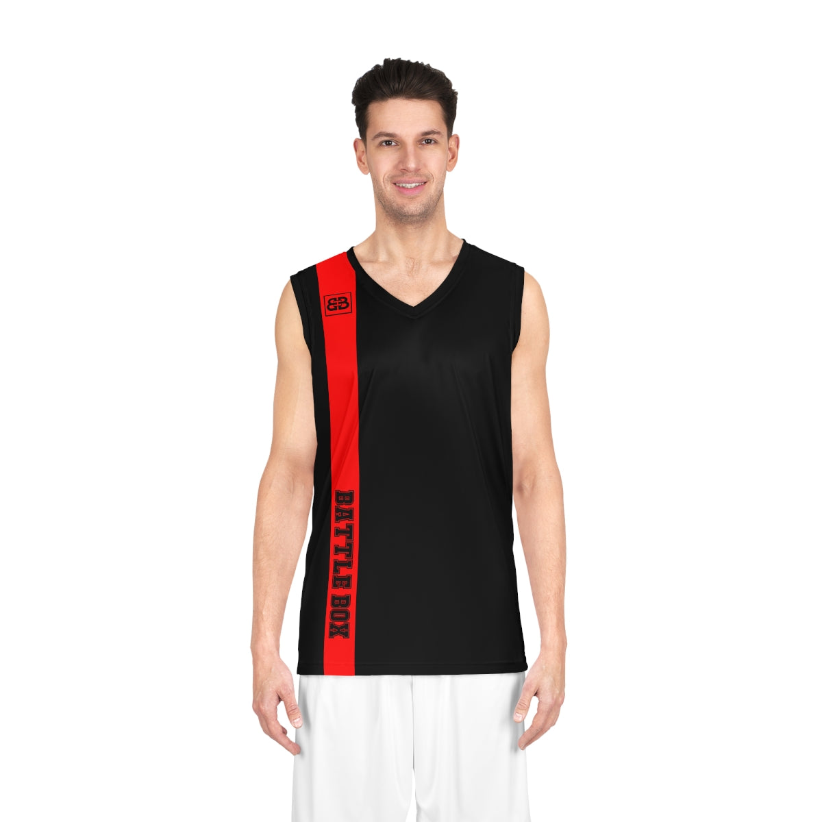 Battle Box Black Red Basketball Jersey