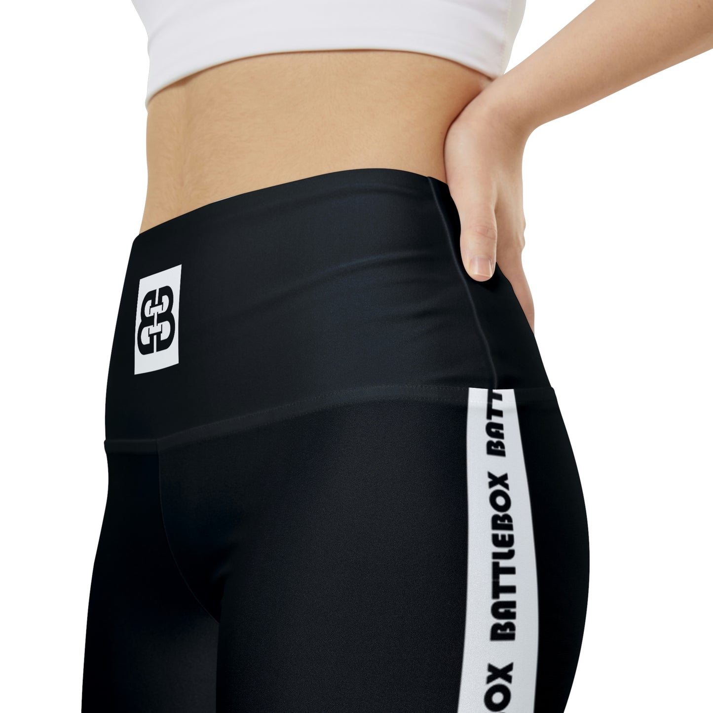 Battle Box White/Black Women's Workout Shorts-T1