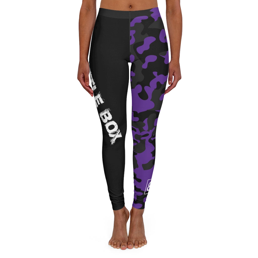 Black Camo Purple Spandex Leggings -1A
