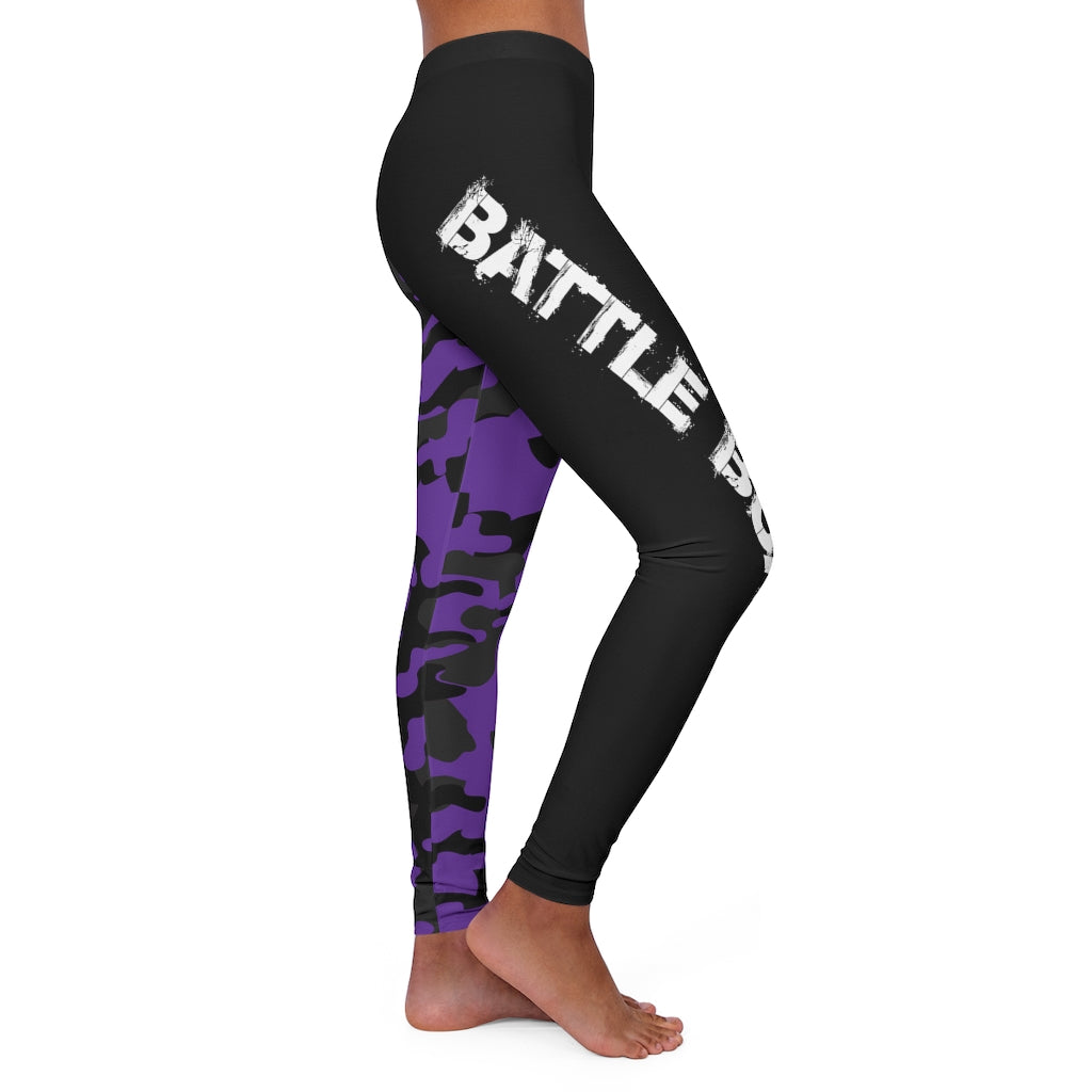 Black Camo Purple Spandex Leggings -1A