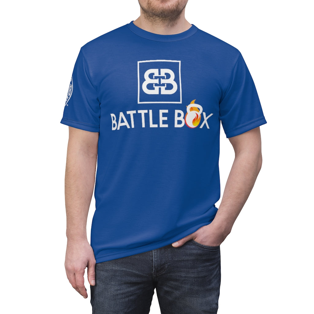 Battle Box Unisex Triple Print Navy T-Shirt