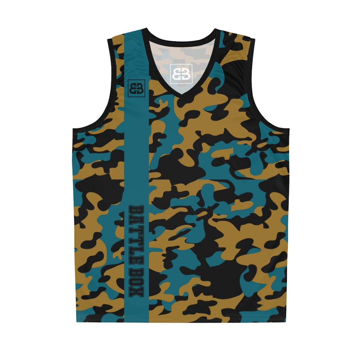Battle Box Black Teal Basketball Jersey