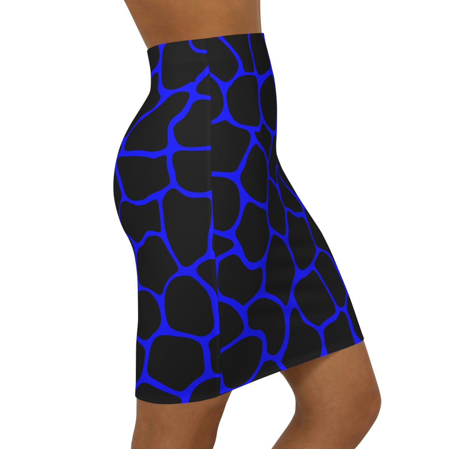 Battle Box Women's Blue Black Cobble Mini Skirt-U6