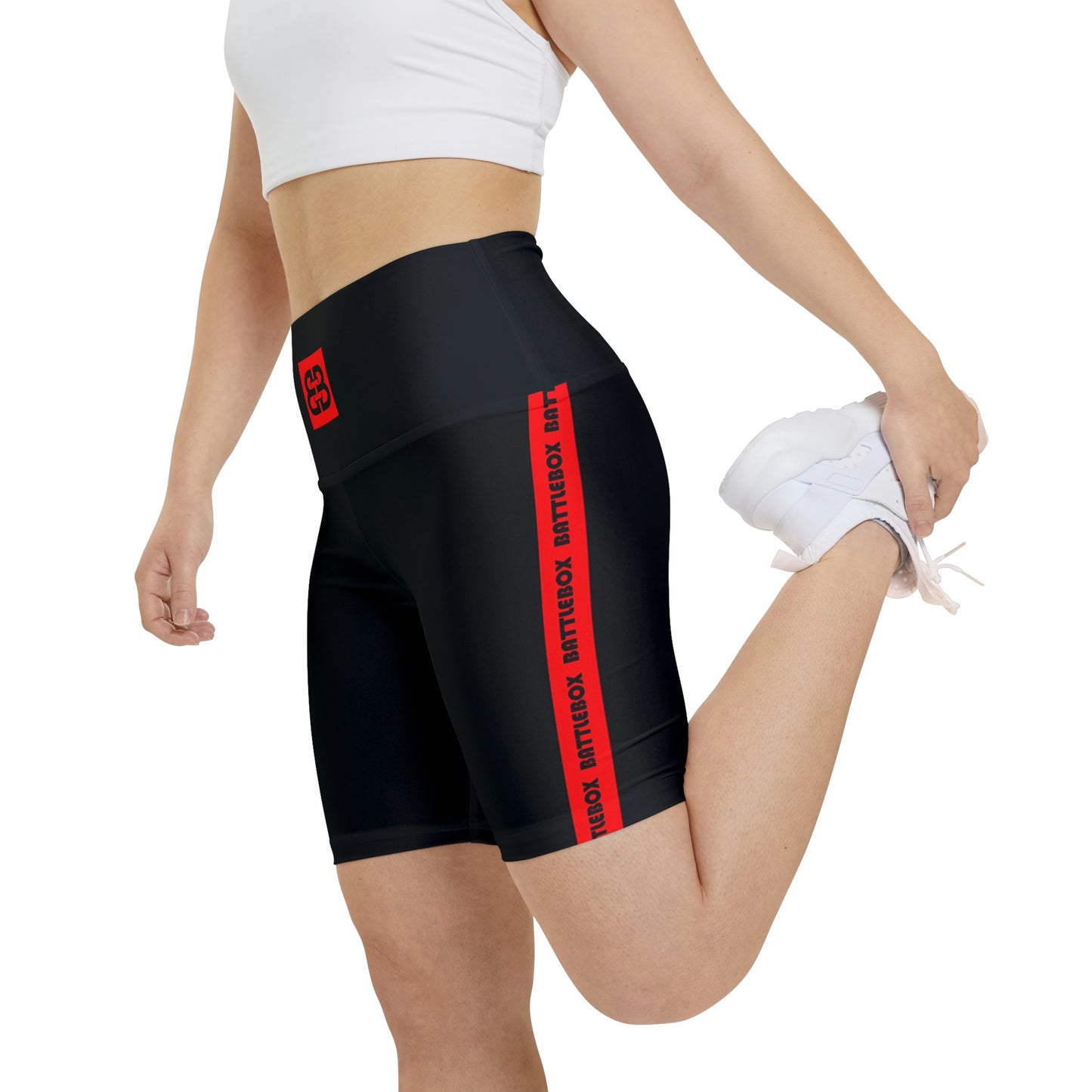 Battle Box Red/Black Women's Workout Shorts-T1