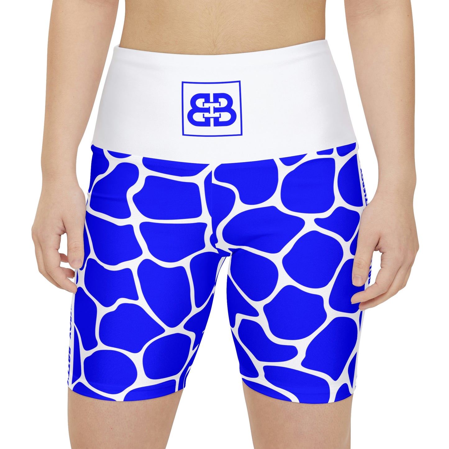 Battle Box Blue/White Cobble Women's Workout Shorts-T1