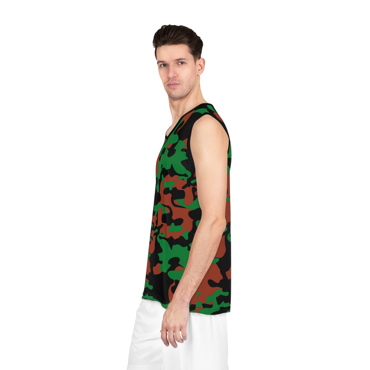 Battle Box Green Black Camo Basketball Jersey