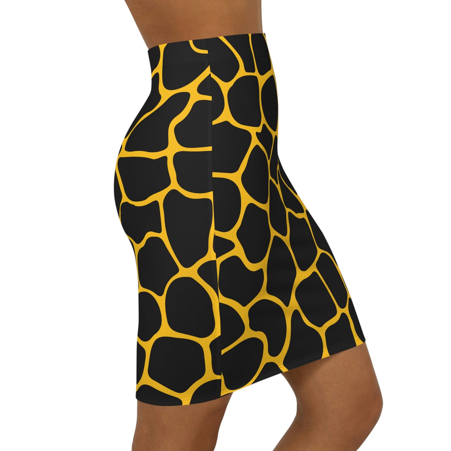 Battle Box Women's Black Yellow Cobble Mini Skirt-U6