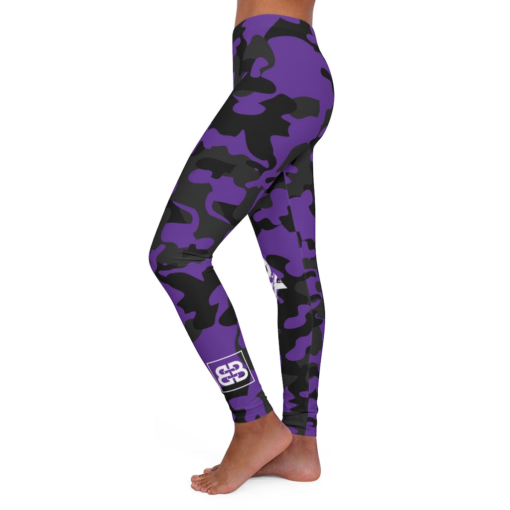Purple Camo Spandex Leggings -1A