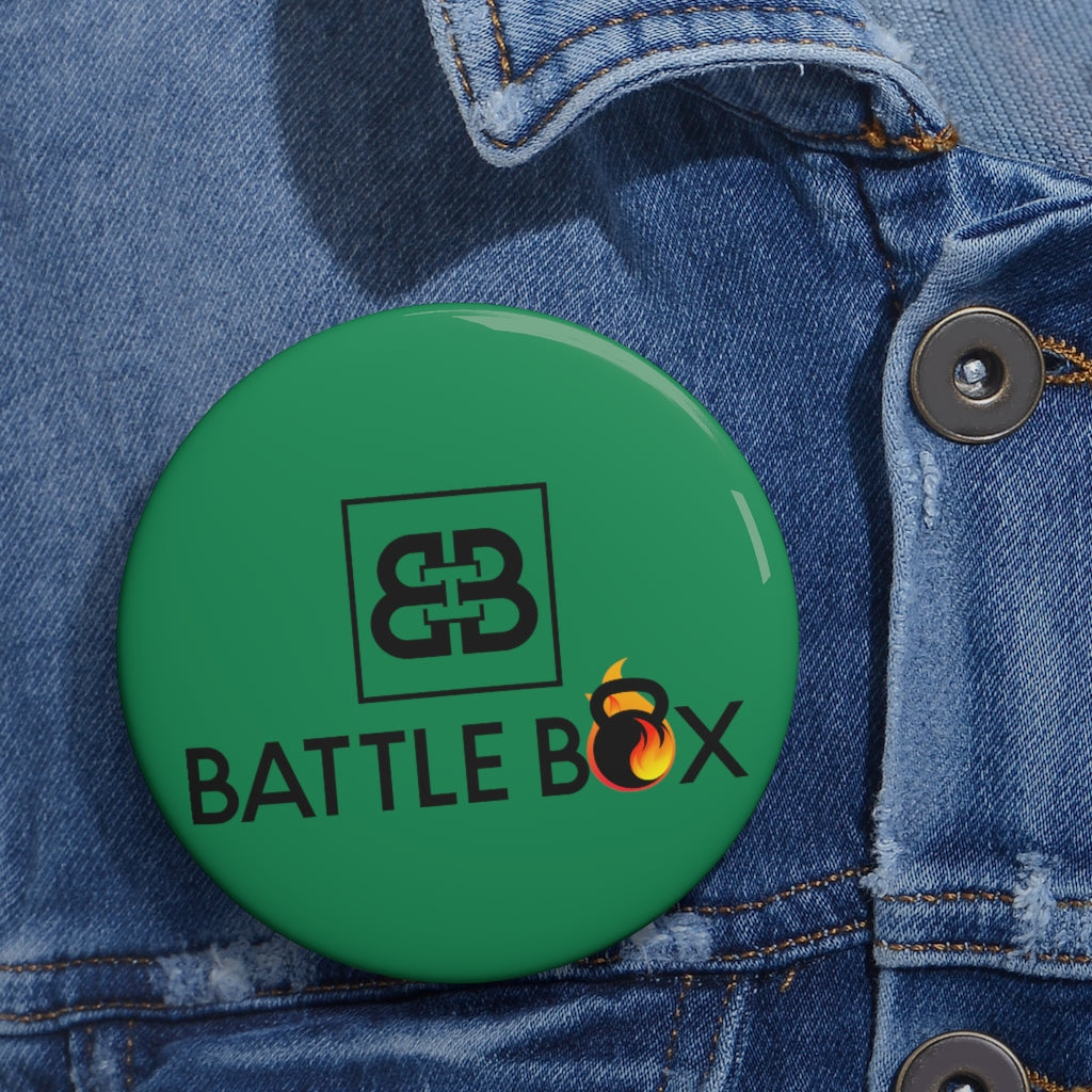 Green Battle Box Pin Button