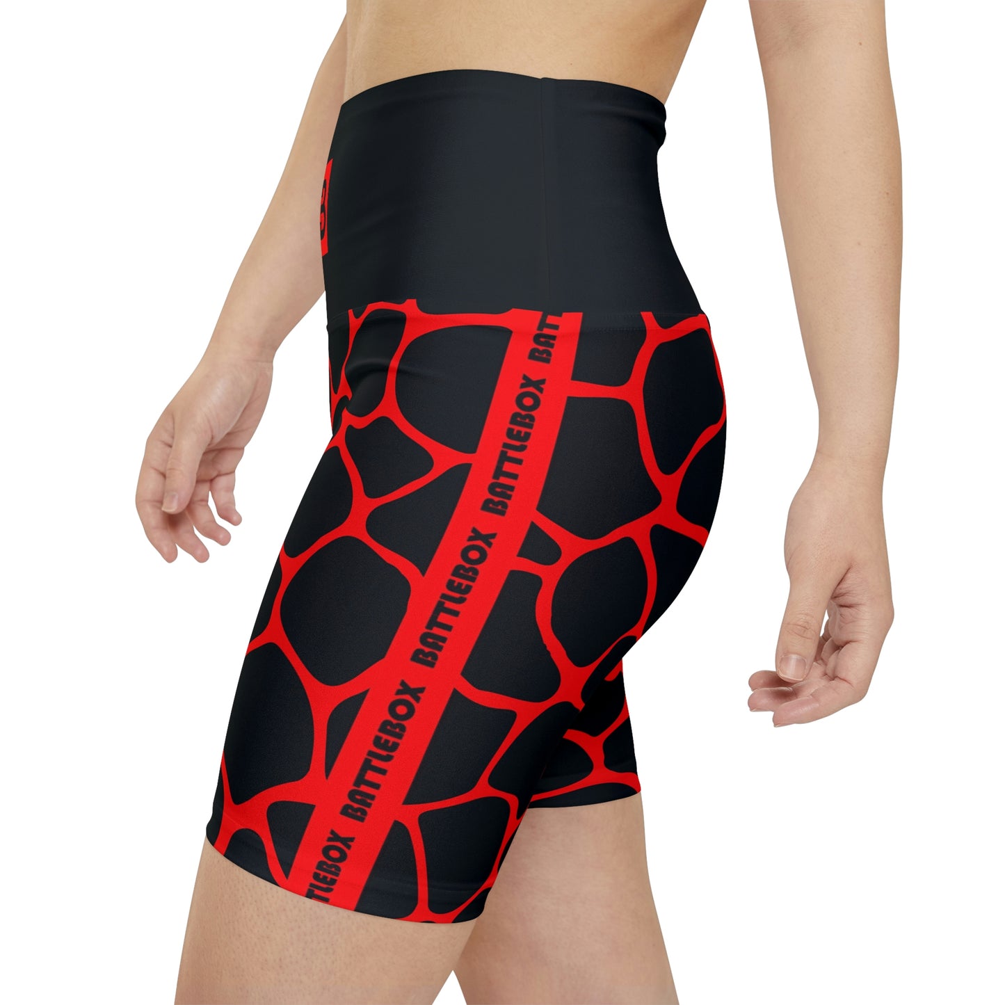 Battle Box Red/Black Women's Workout Shorts-T1