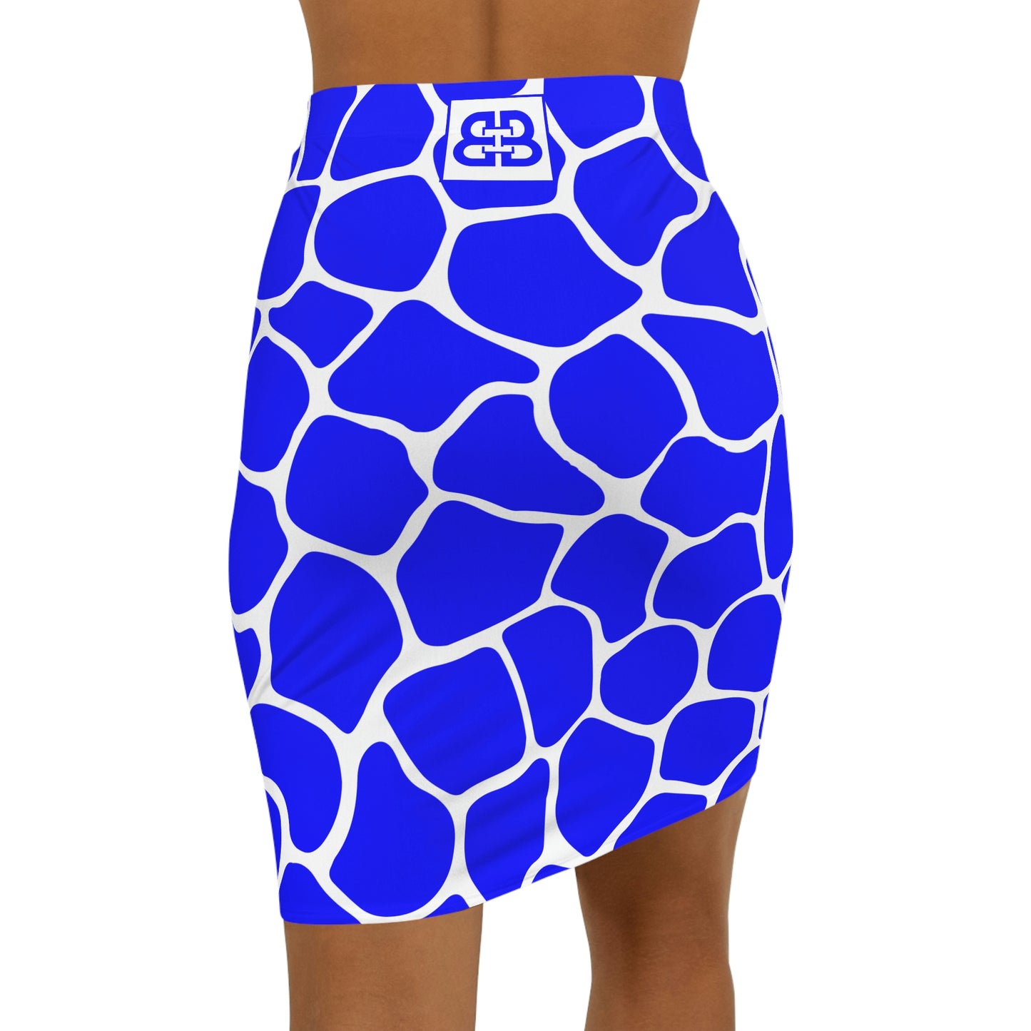 Battle Box Women's Blue White Cobble Mini Skirt-U6