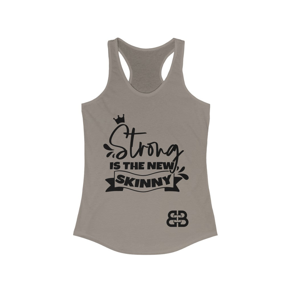 Women's Strong Is The New Skinny Battle Box Racerback Tank -2A