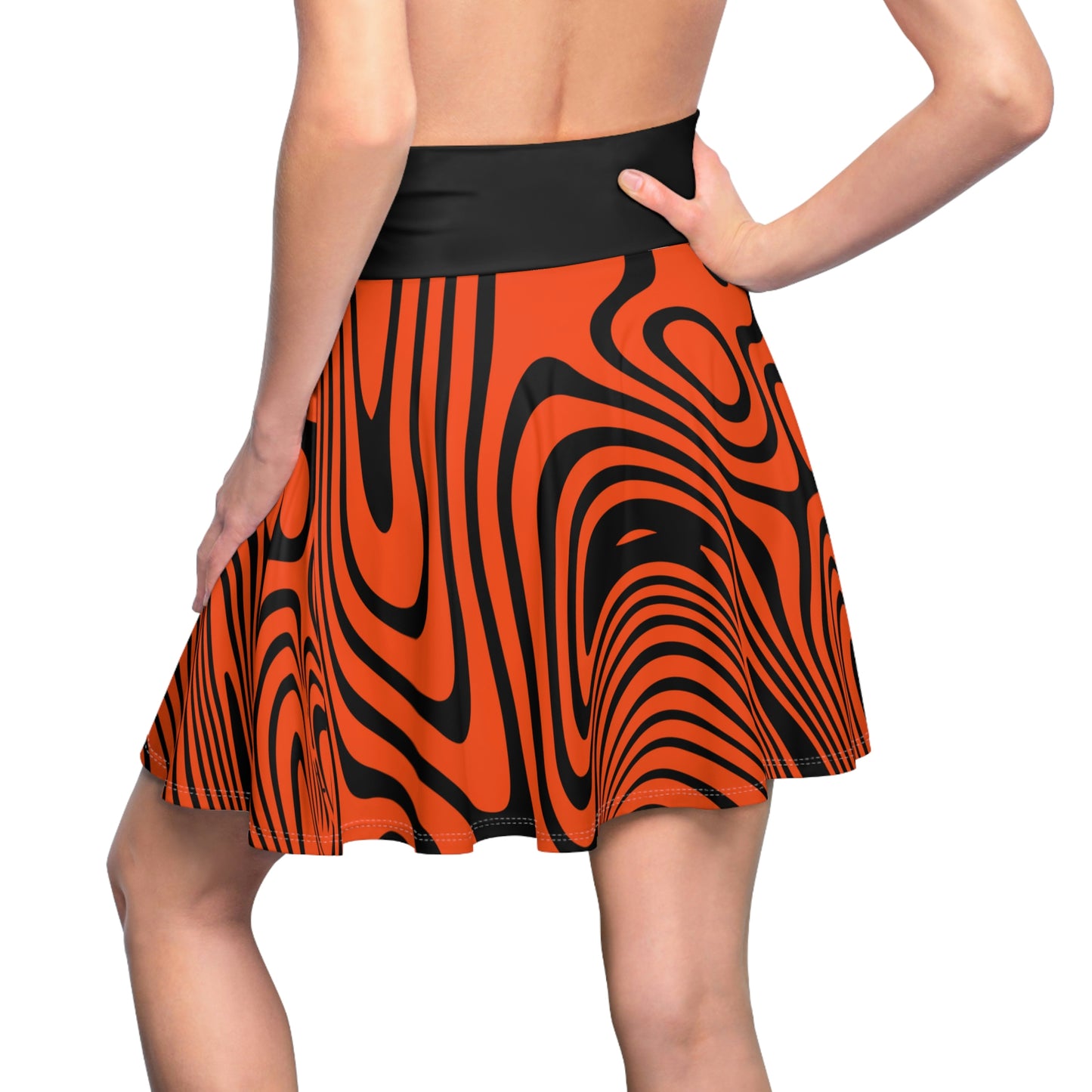 Battle Box High Waist Swirl Women's Skater Skirt-HW