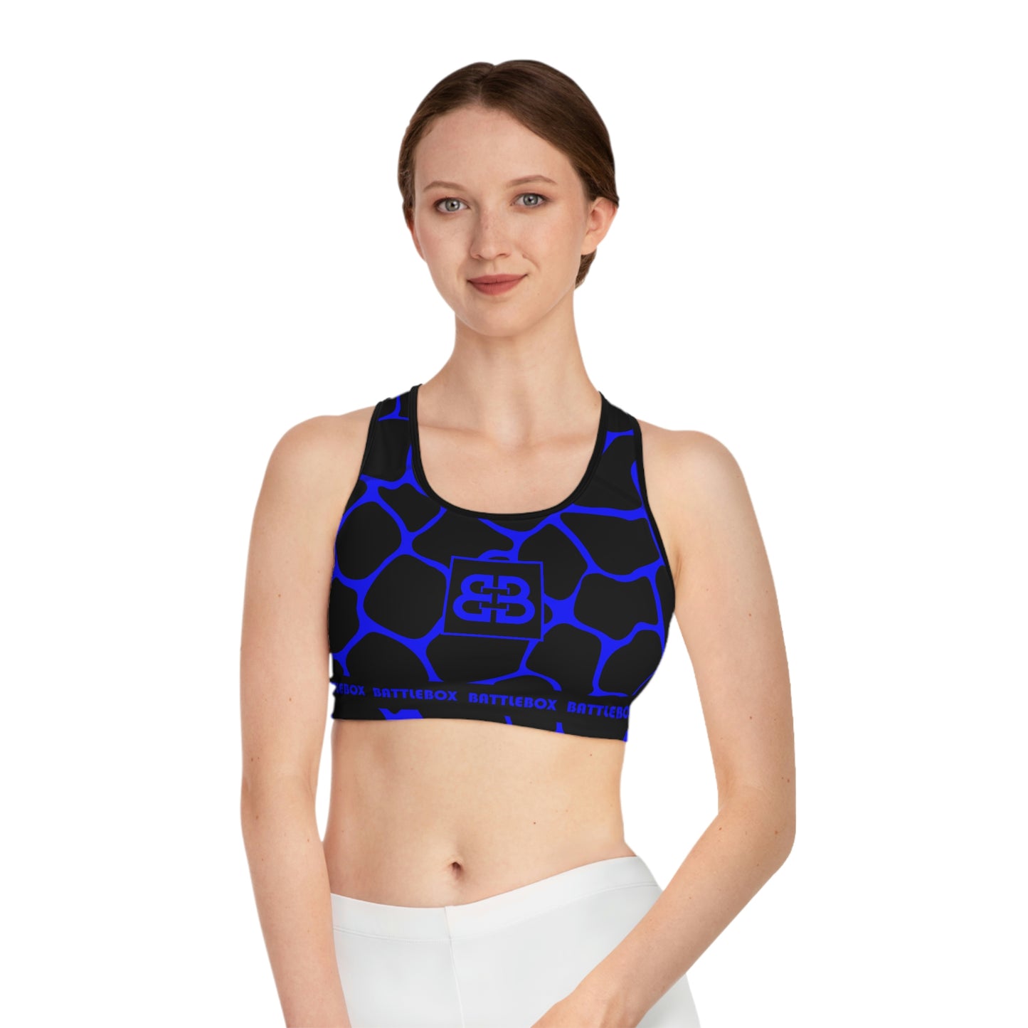 Battle Box Black/Teal Cobble Sports Bra-T7