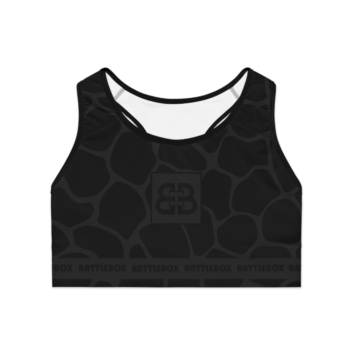Battle Box Black/Gray Cobble Sports Bra-T7