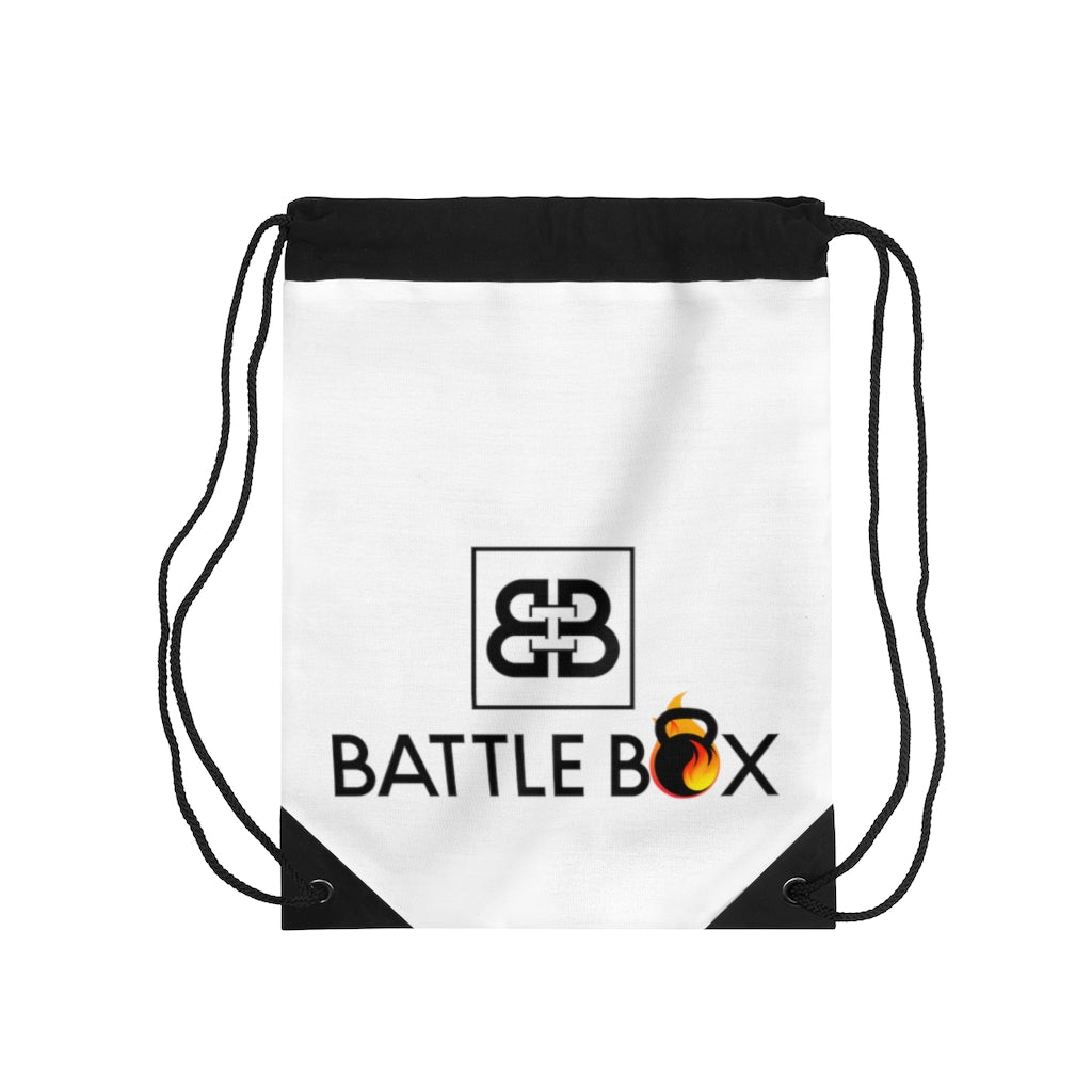 Battle Box White Drawstring Bag
