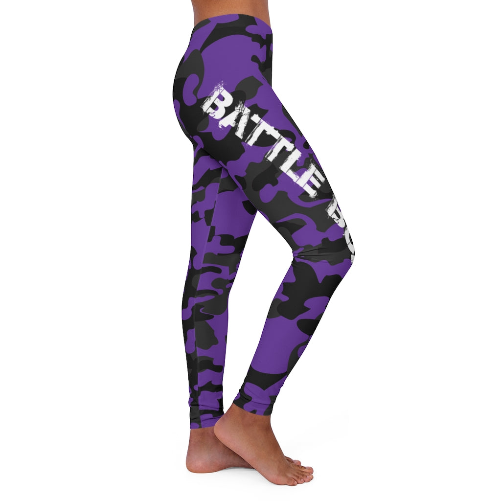 Purple Camo Spandex Leggings -1A