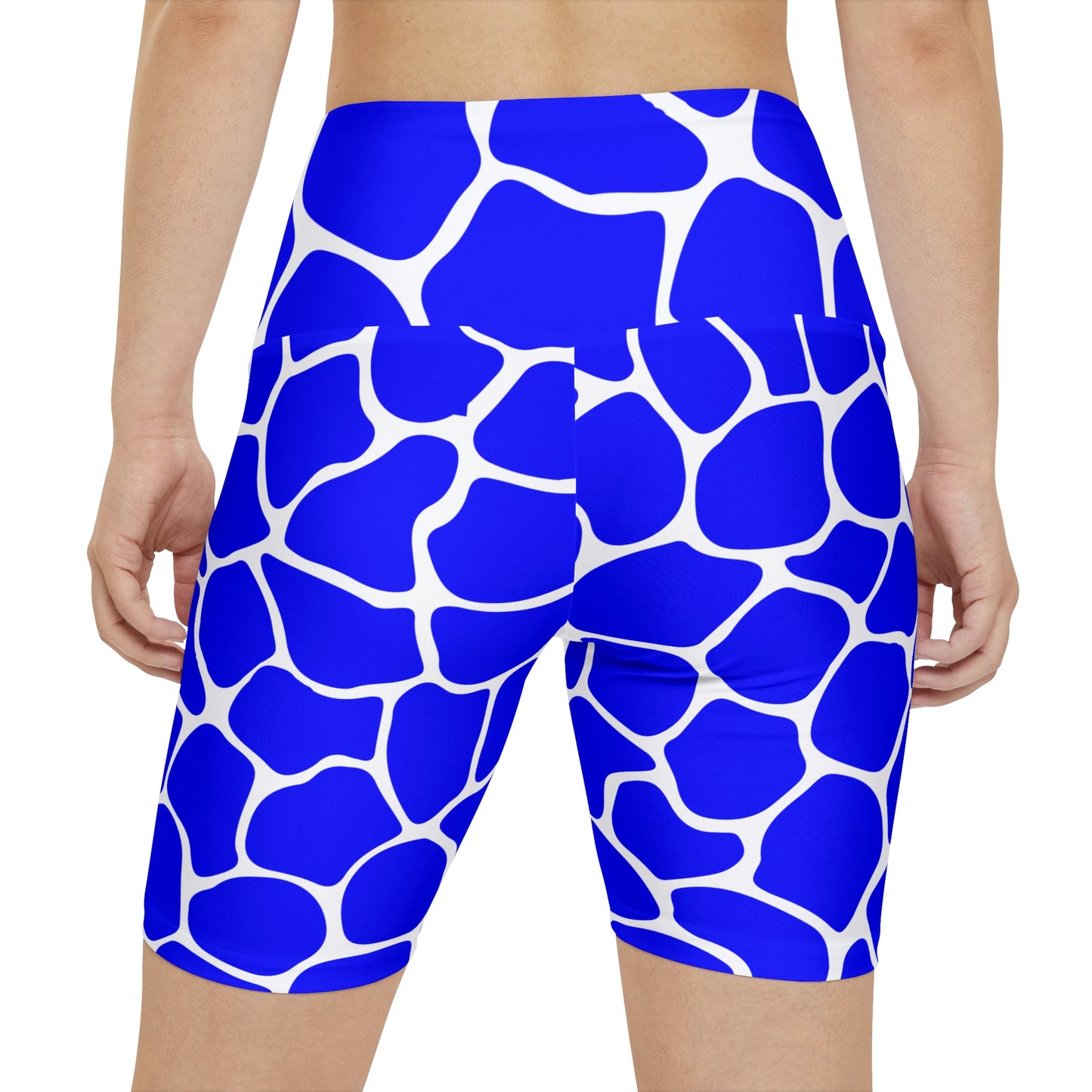 Battle Box Blue/White Cobble Women's Workout Shorts-T1