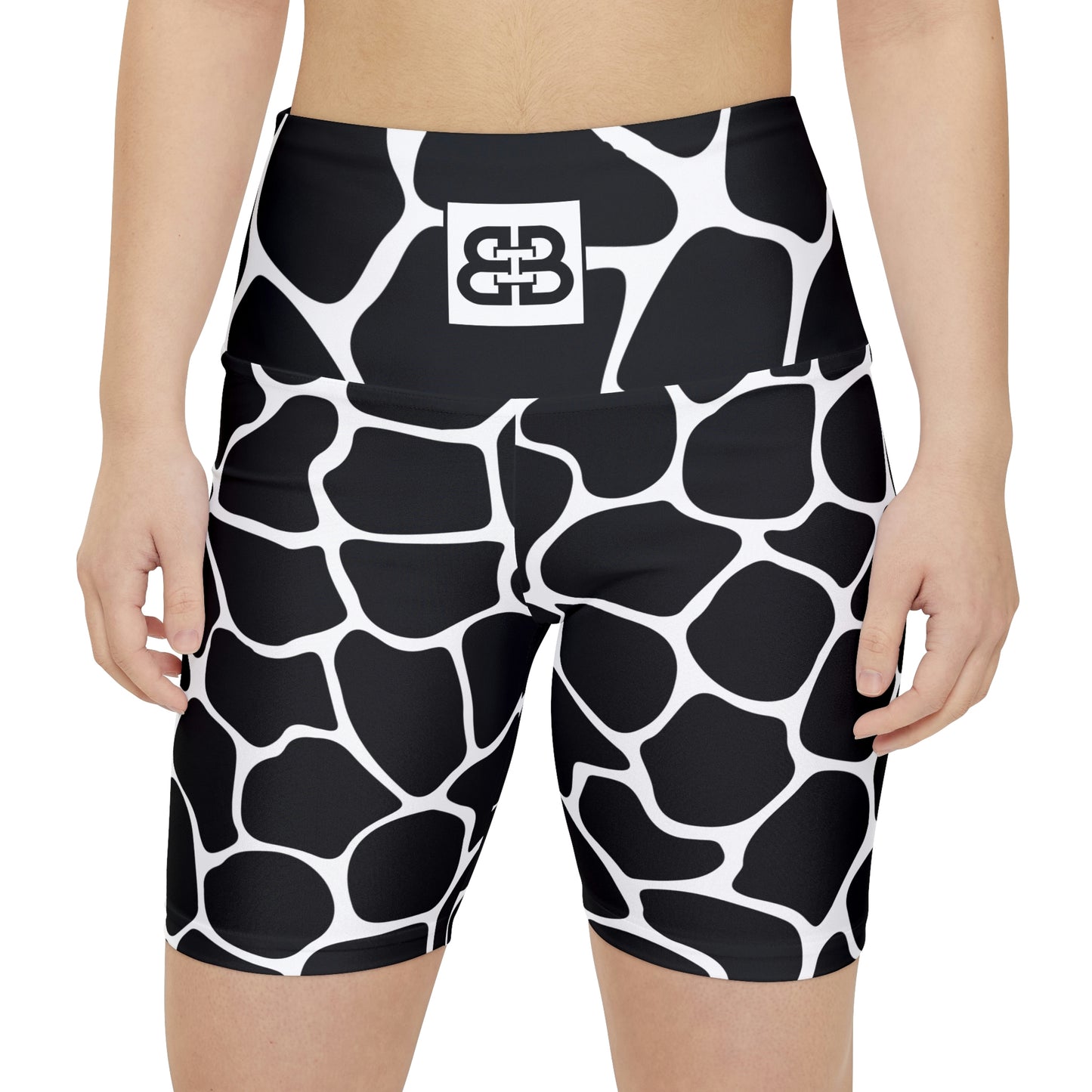 Battle Box White/Black Cobble Women's Workout Shorts-T1
