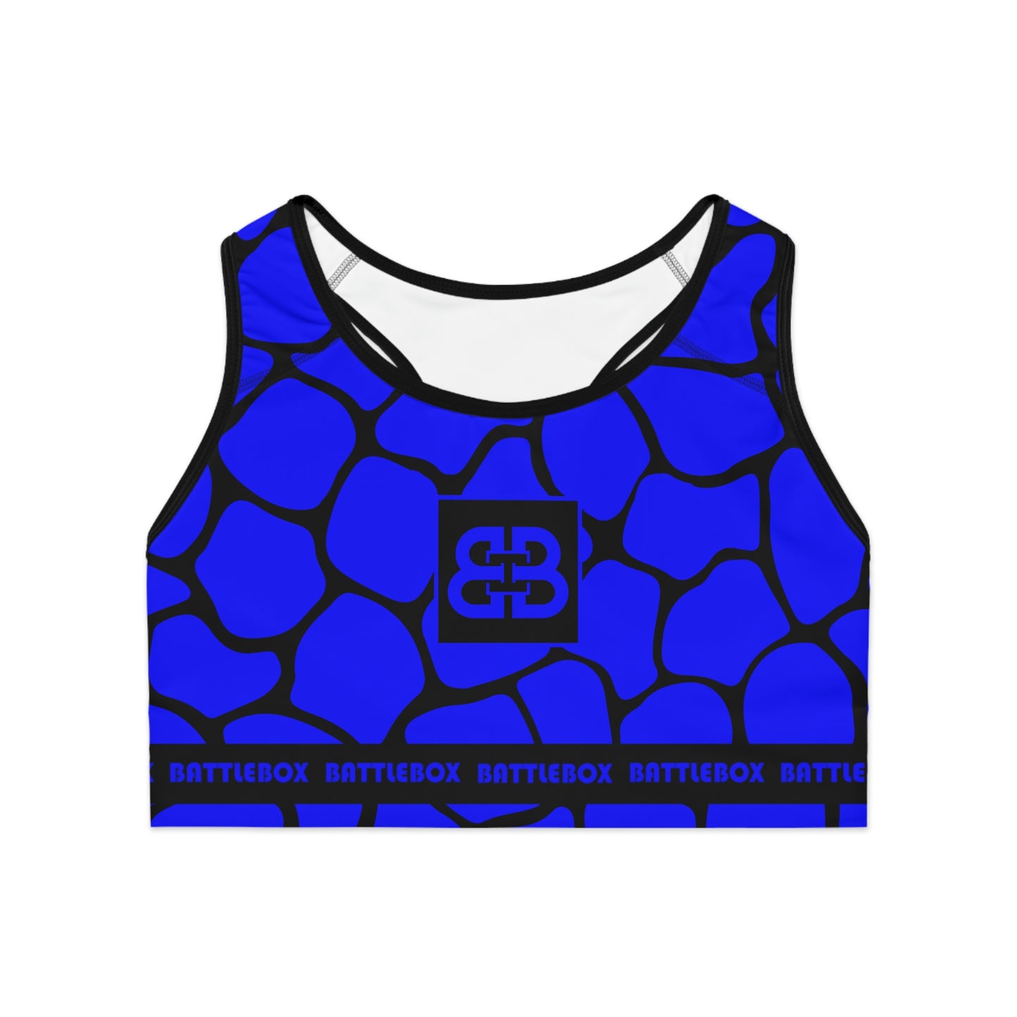 Battle Box Black/Blue Cobble Sports Bra-T7