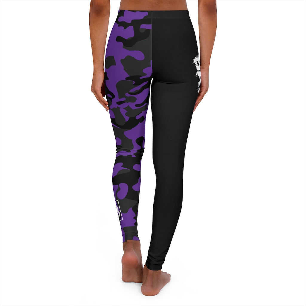 Black Camo Purple Spandex Leggings -1A