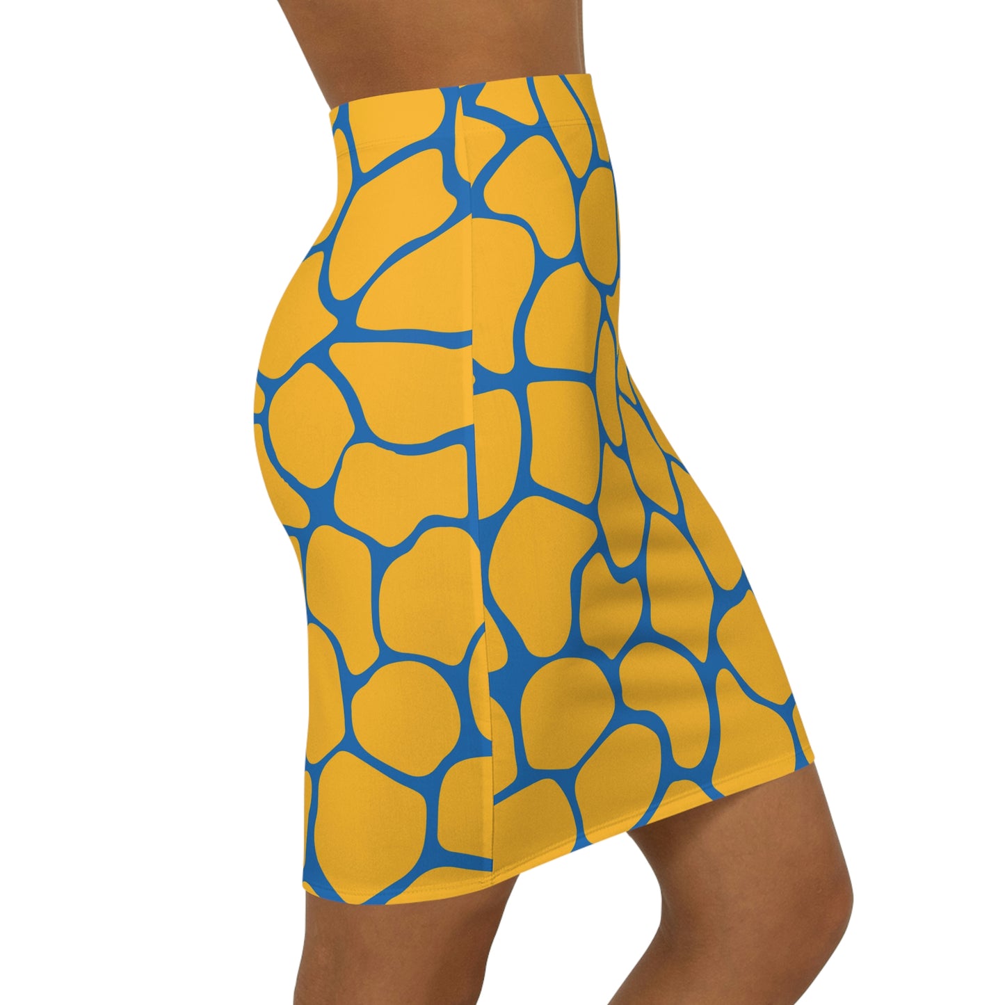 Battle Box Women's Blue Gold Cobble Mini Skirt-U6