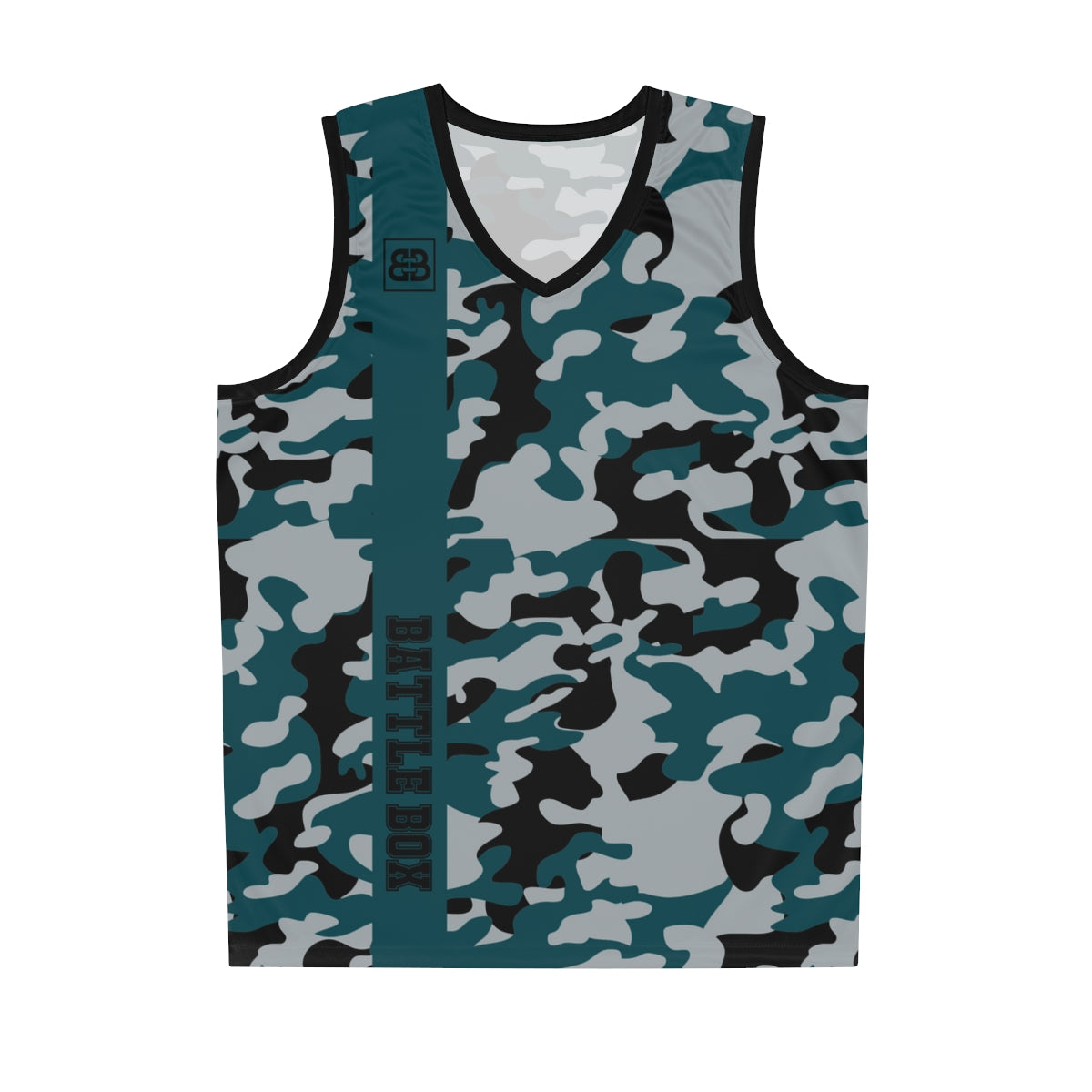 Battle Box Black Green Basketball Jersey