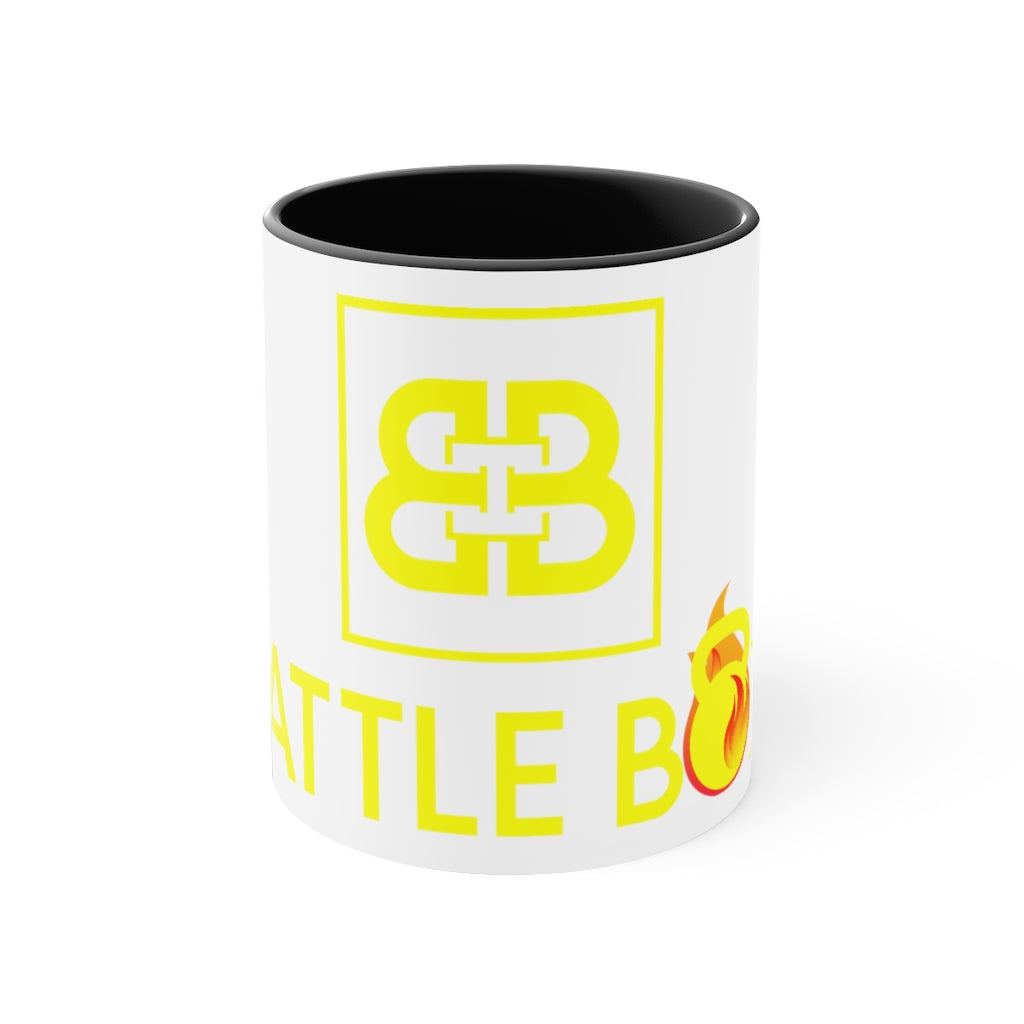 Battle Box Accent Yellow Logo Coffee Mug, 11oz