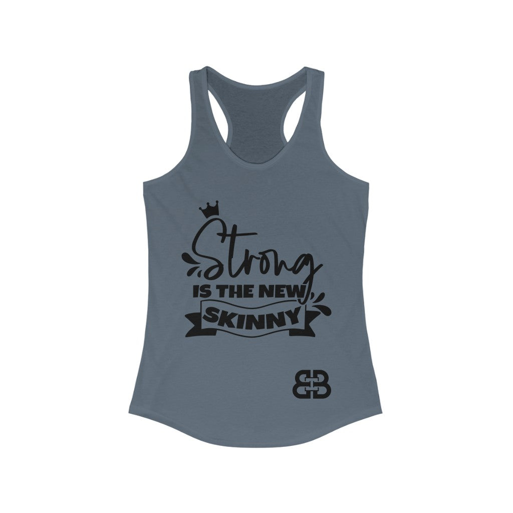 Women's Strong Is The New Skinny Battle Box Racerback Tank -2A