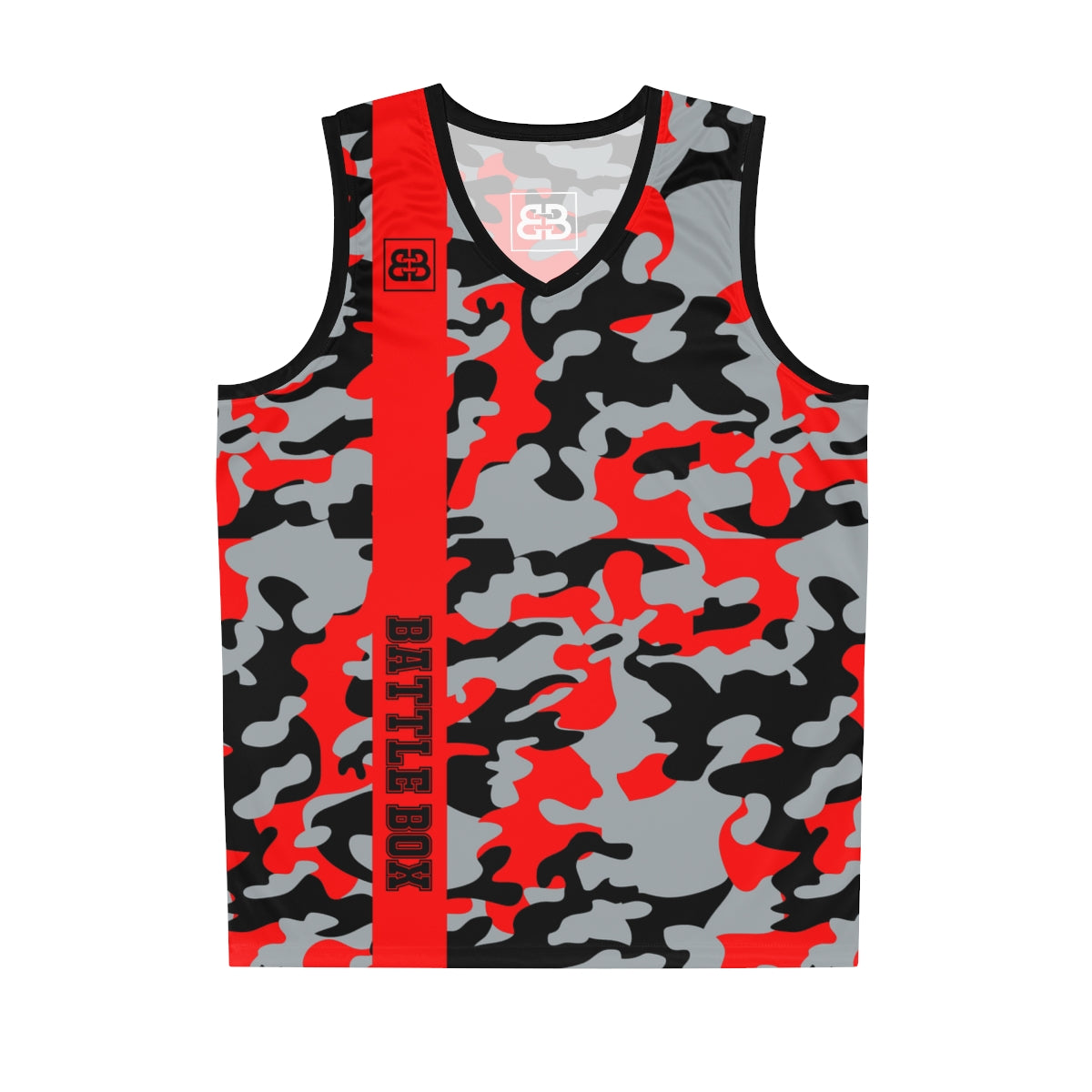 Battle Box Black Red Basketball Jersey