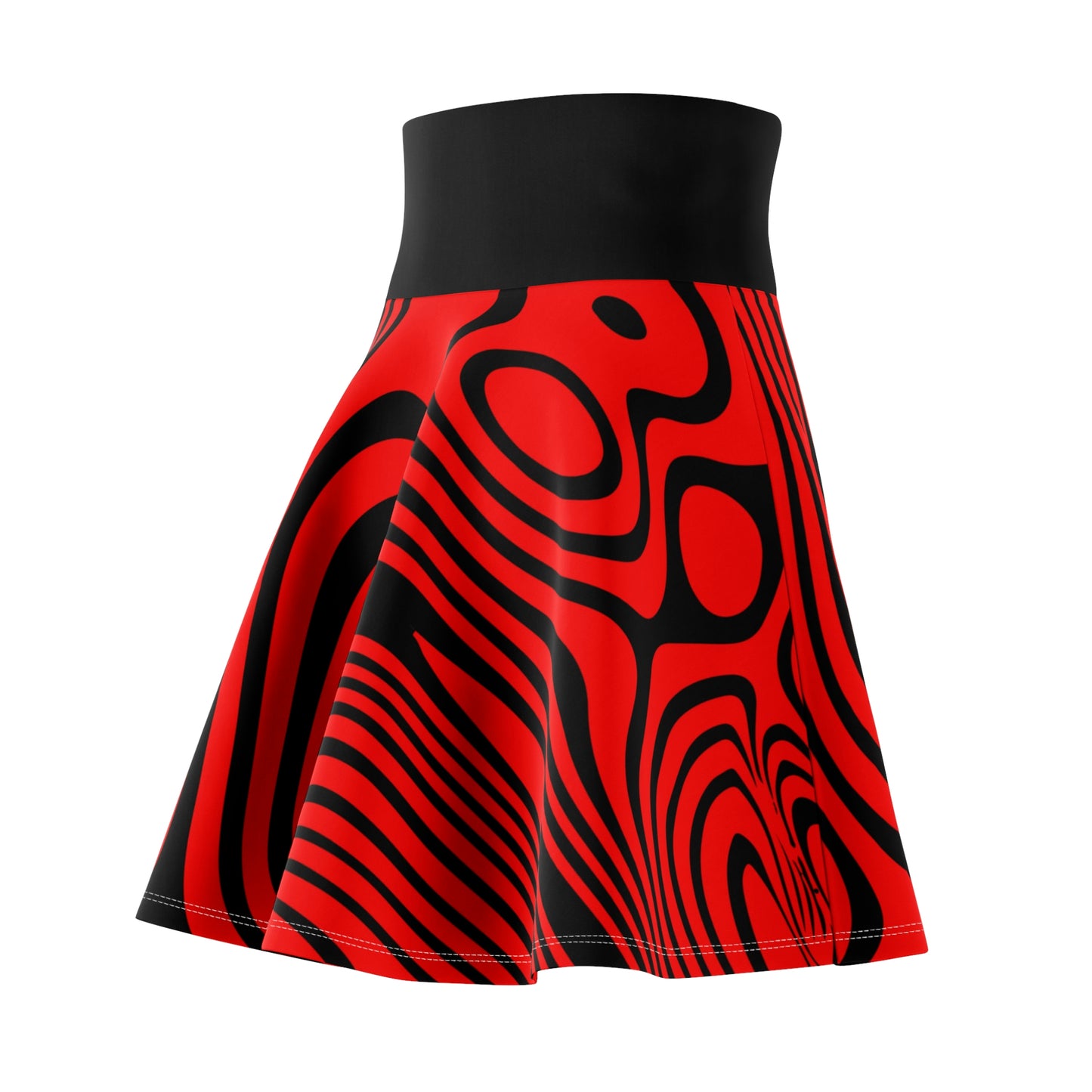 Battle Box High Waist Swirl Women's Skater Skirt-HW