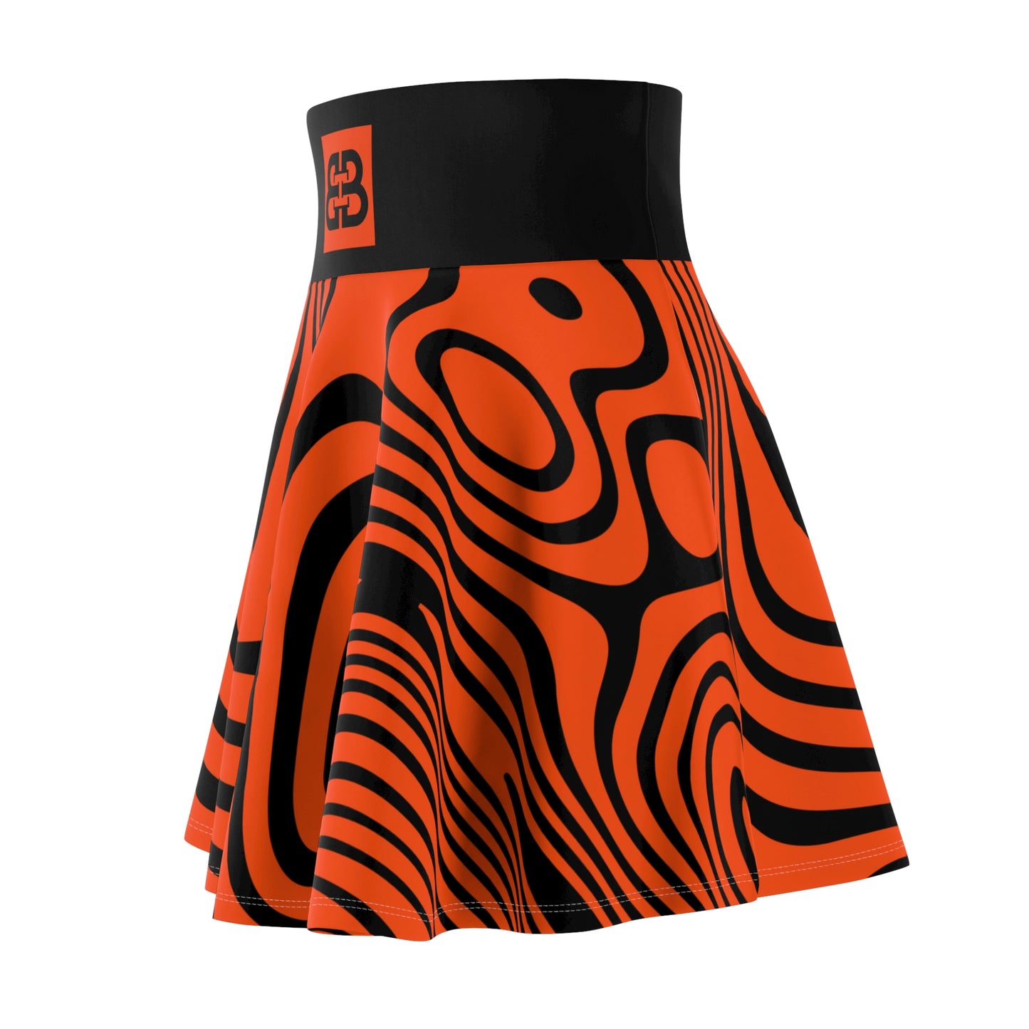 Battle Box High Waist Swirl Women's Skater Skirt-HW